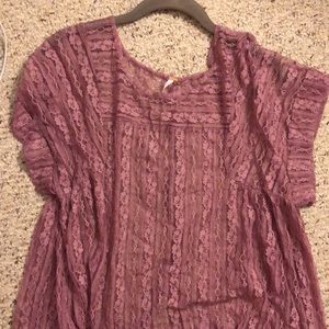 Pink Lace free people tunic size small